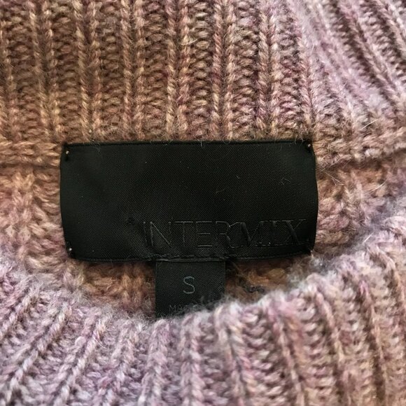 Intermix Chunky Knit Crew Neck Sweater Jumper Womens Small Purple Wool Cashmere - Picture 5 of 10
